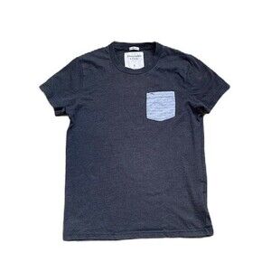 Abercrombie & Fitch men’s‎ T-shirt muscle fit Sz S dark gray pocket on front